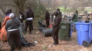 Volunteers cleaning up homeless camp where man killed by city vehicle