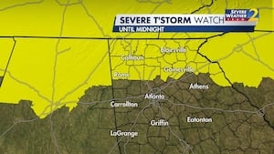 Severe Thunderstorm Watch issued for parts of North Georgia as storms move toward state