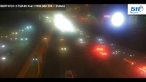 Crash closes lanes, caused delays on I-75/I-85 NB in midtown Atlanta