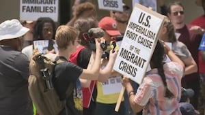 Protestors call for release of detainees outside ICE building in downtown Atlanta