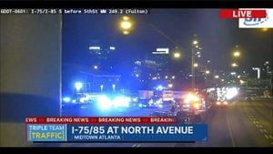 Major crash shuts down all I-75/I-85 SB lanes in midtown Atlanta