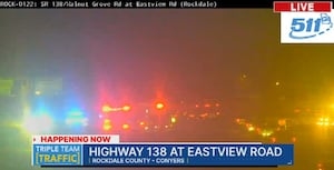 100 gallons of diesel spill onto Rockdale County highway after crash
