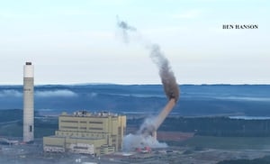 Georgia Power demolishes stacks at Carroll County plant