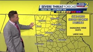 Threat of damaging winds, large hail from weekend storms