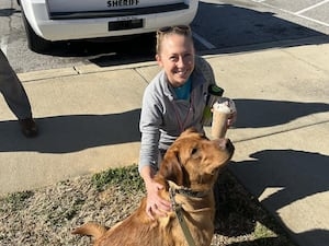 Sheriff's Office welcomes new K-9 deputy Dunkin at Dunkin Donuts