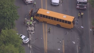 School bus crash shuts down northwest Charlotte road