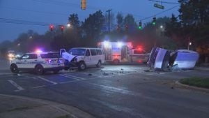 3 hurt after crash involving overturned van in east Charlotte, MEDIC says
