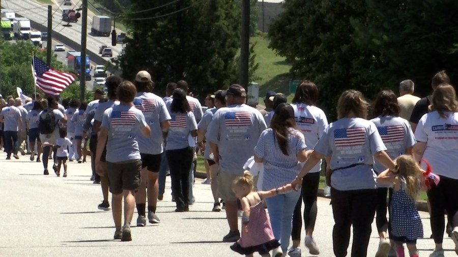 Hundreds walk to honor veterans at Greer ‘Carry The Load' event