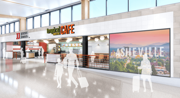 Asheville Regional Airport announces restaurants, retail for new concourse