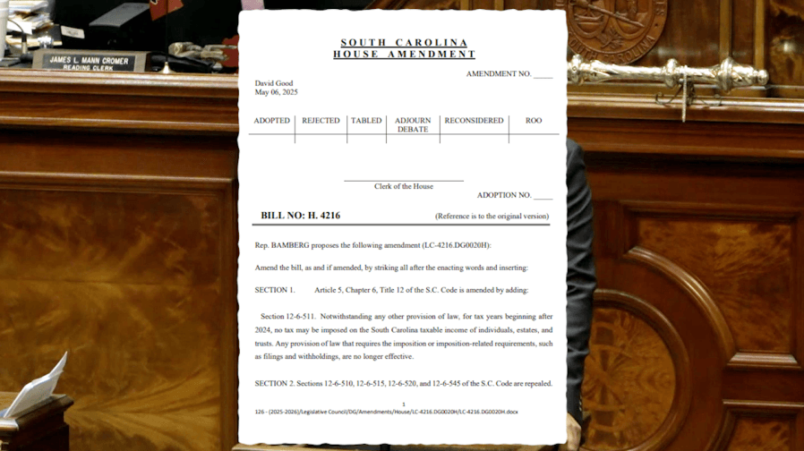 SC House passes new bill that will lower income tax