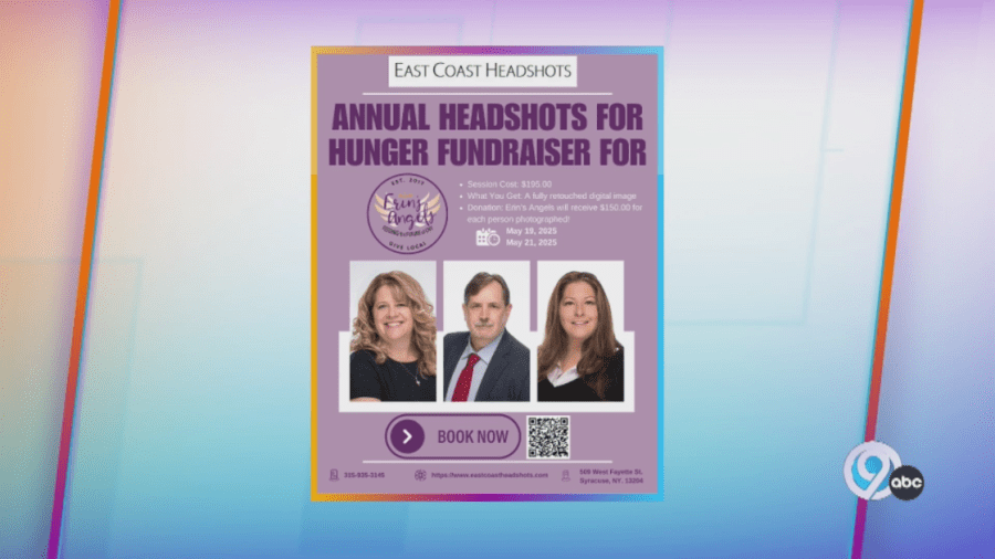Headshots for Hunger fundraiser with Erin's Angels fighting food insecurity in CNY