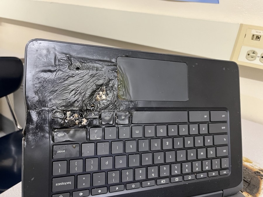 Baldwinsville student accused of Chromebook fire stuck screwdriver in it, fire chief says