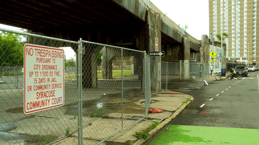 Syracuse's homeless community feels isolated due to downtown fence