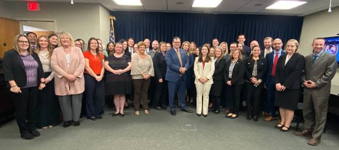 U.S. Attorney meets with staff at Syracuse's United States Attorney's Office