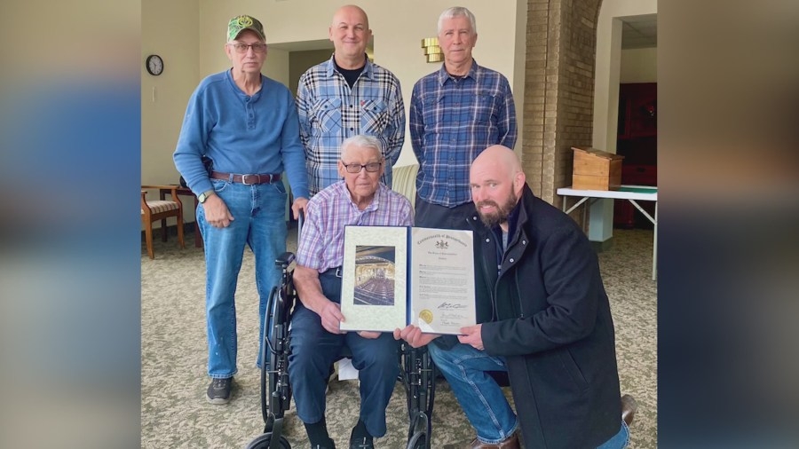 Somerset World War II veteran honored on his 100th birthday
