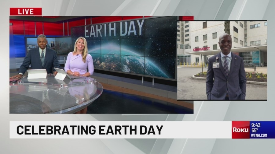 Members of Hartford HealthCare plant trees for Earth Day