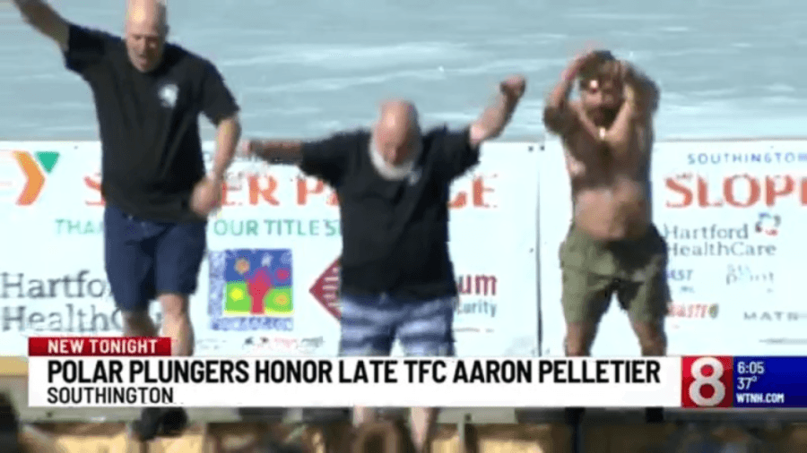 Family and community take 'Pelletier Plunge' in Southington