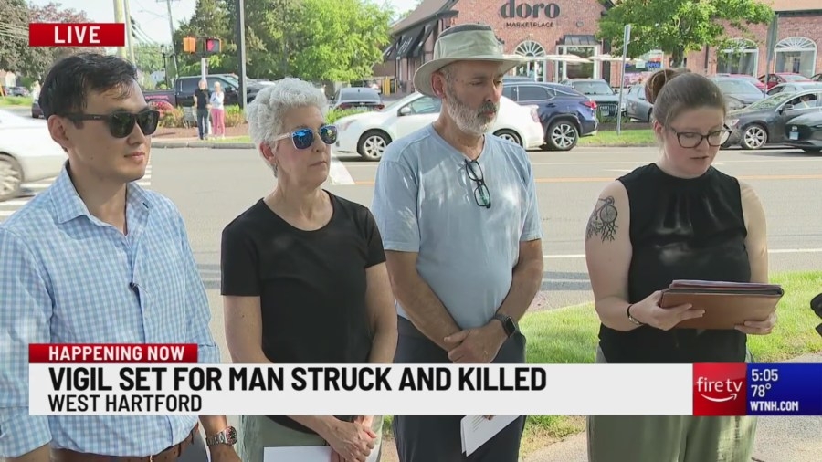 Vigil held for pedestrian killed at West Hartford intersection