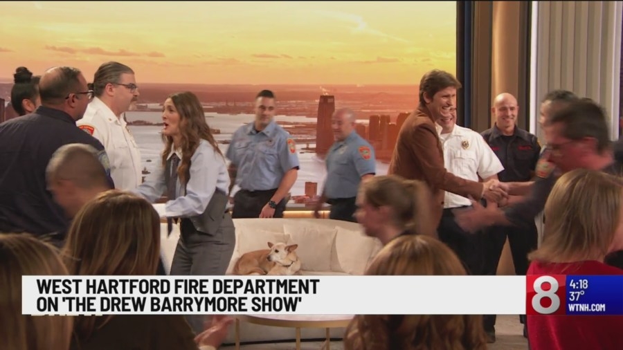 West Hartford firefighters surprise guest on Drew Barrymore Show