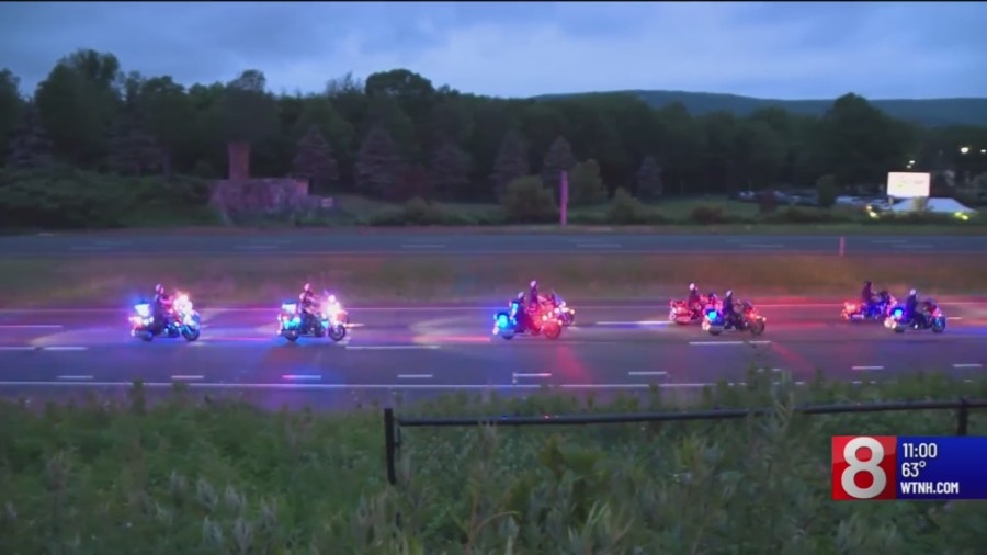 Police procession in Southington honors Trooper First Class Aaron Pelletier 1 year after his death