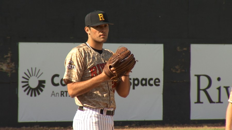 Former North Boone pitcher Chandler Alderman dazzles in the Rockford Rivets season opener