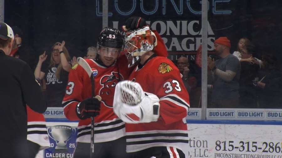 Rockford IceHogs sweep the Chicago Wolves behind a Drew Commesso shutout