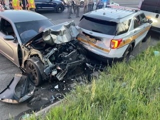 Illinois State Police sqaud struck by Dodge Charger on I-290, driver charged with DUI