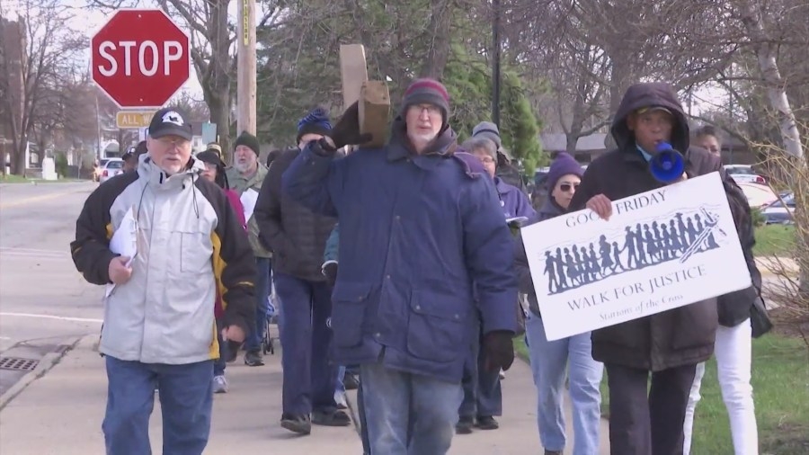 Rockford congregations walk for justice across the city on Good Friday