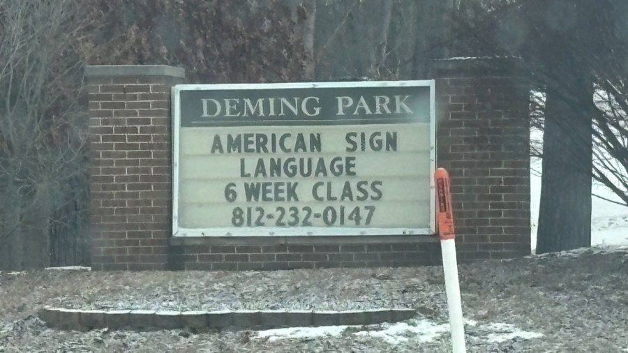 Sign language class at Demming Park