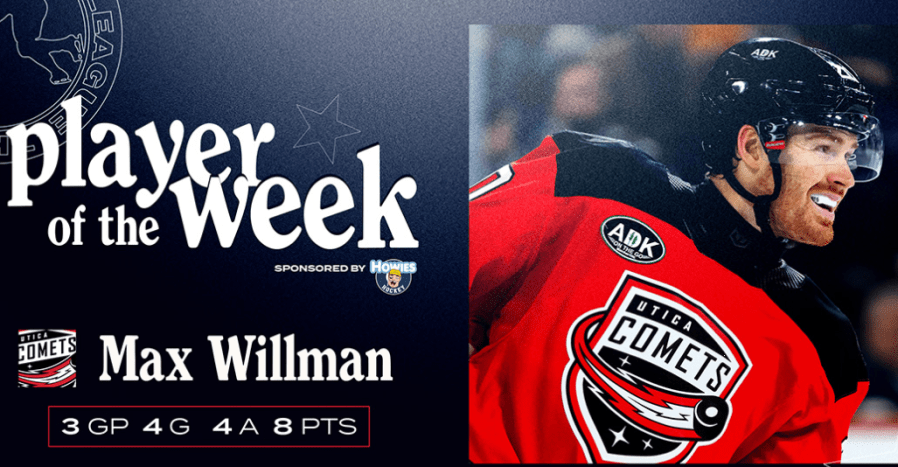 Utica's Willman named AHL Player of the Week