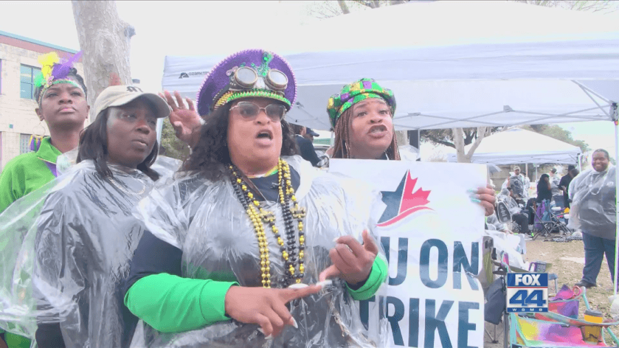 CATS workers strike through Mardi Gras as ATU International President visits to show solidarity