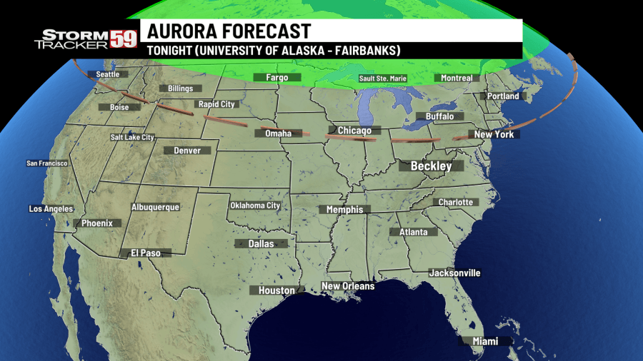 Aurora visibility opportunities in WV? And a big summer-like pattern change ahead!