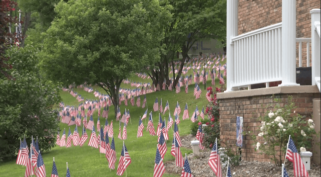 Local veteran puts on Memorial Day flag display
