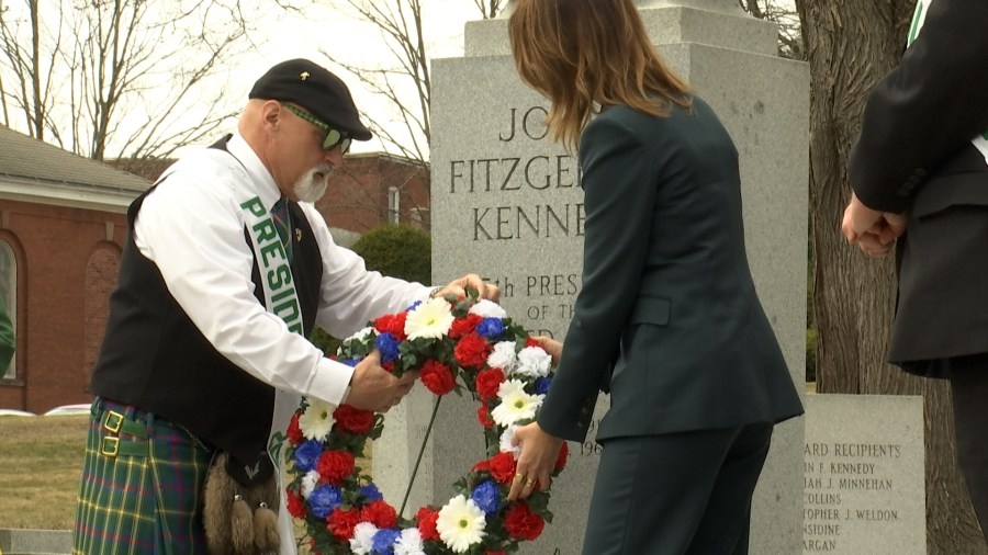 Late president John F. Kennedy honored at memorial wreath laying ceremony