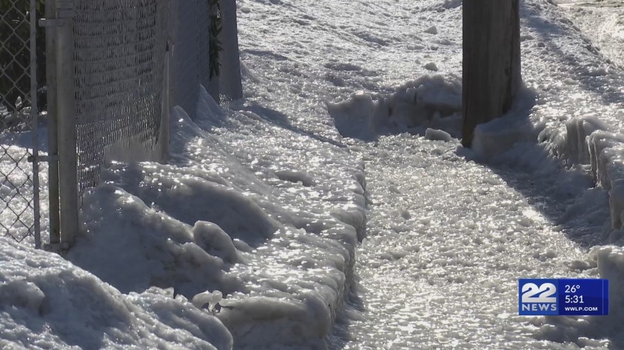 Chicopee sidewalks still covered in ice after snowstorm
