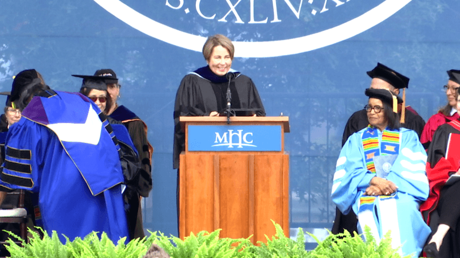Governor Healey delivers commencement speech at Mount Holyoke College graduation