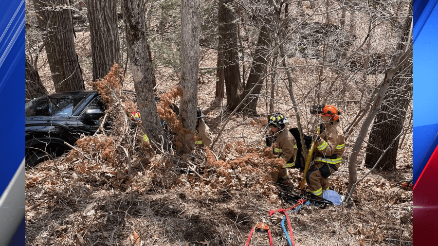 Driver saved from Turners Falls ravine, taken to hospital