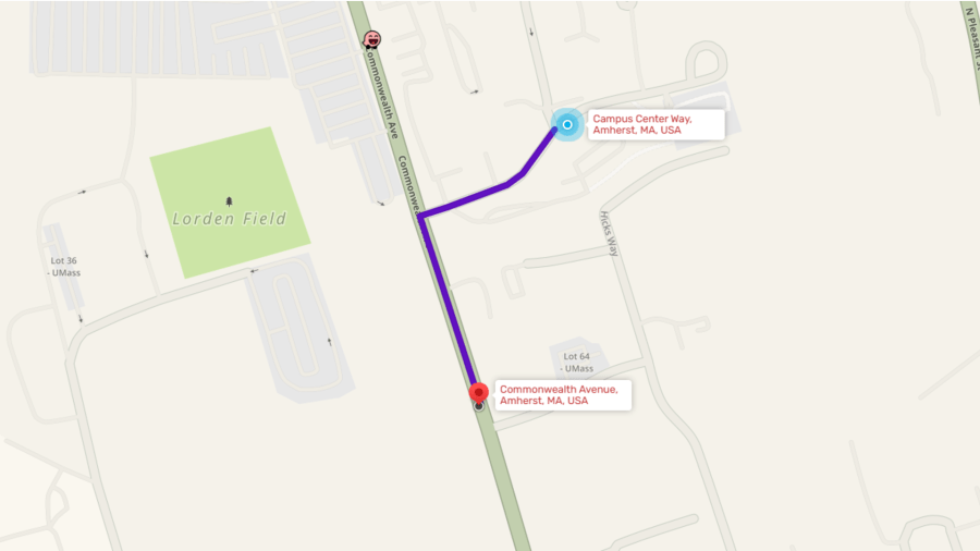 Water main break causes traffic at UMass Amherst
