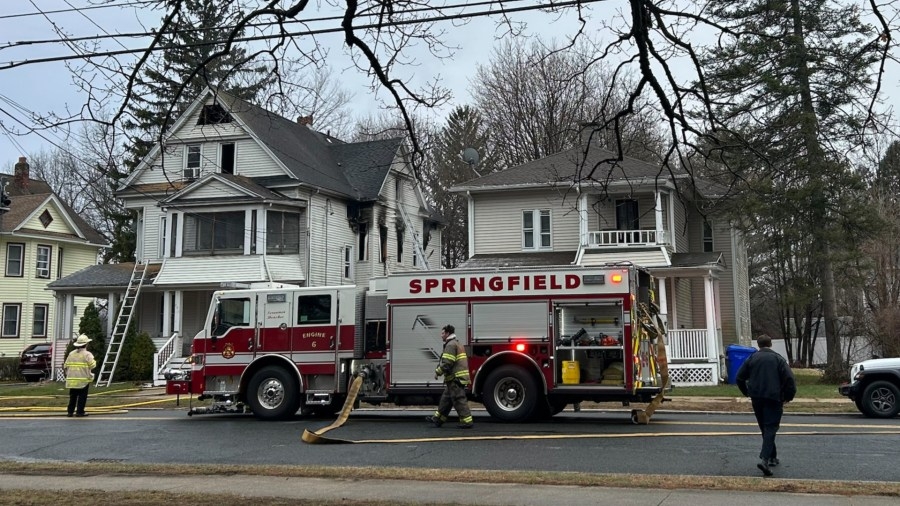 Crews working to put out fire on Myrtle Street in Indian Orchard