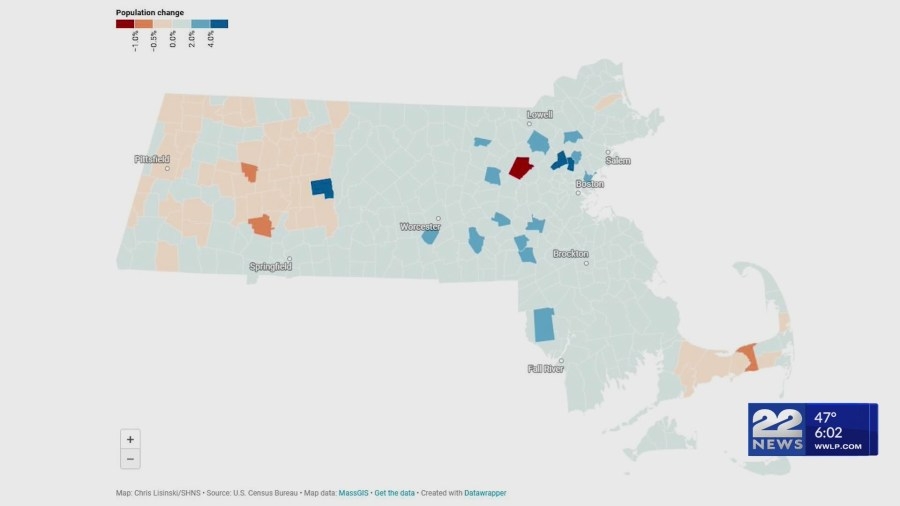 Western Massachusetts population drops as state numbers rise