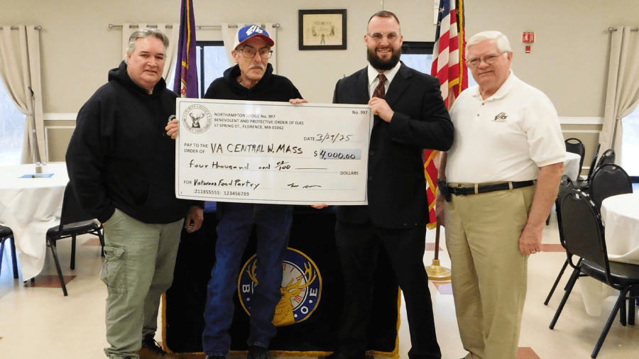 Northampton Elks Lodge donate funds to Veterans Food Panty