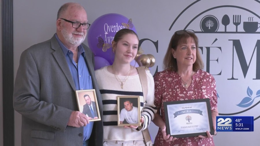 Woman receives award at MiraVista in Holyoke for spreading overdose awareness