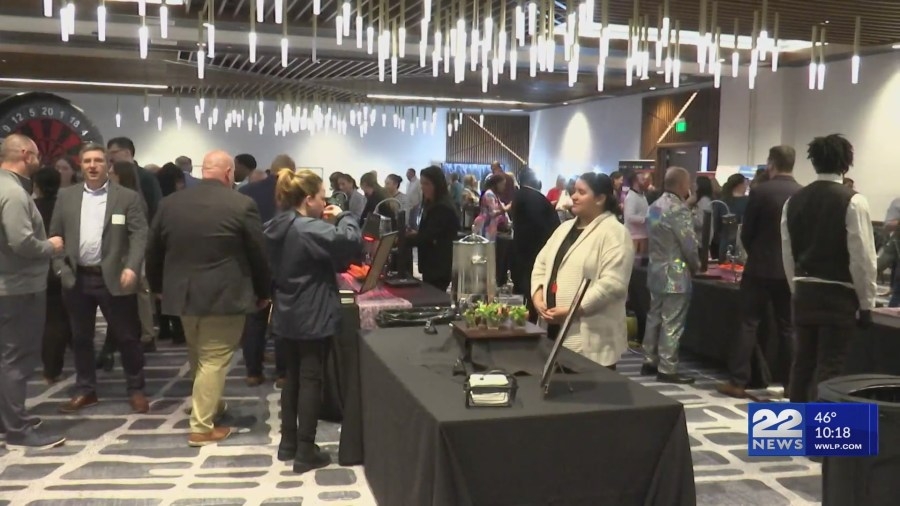 Business owners and entrepreneurs get together for a night of networking