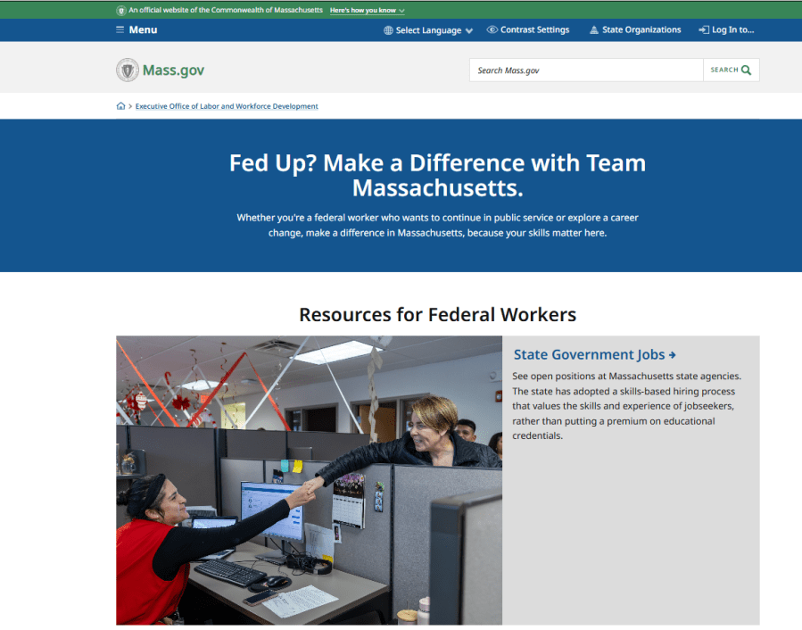 State reaches out to fired Massachusetts federal workers with new website