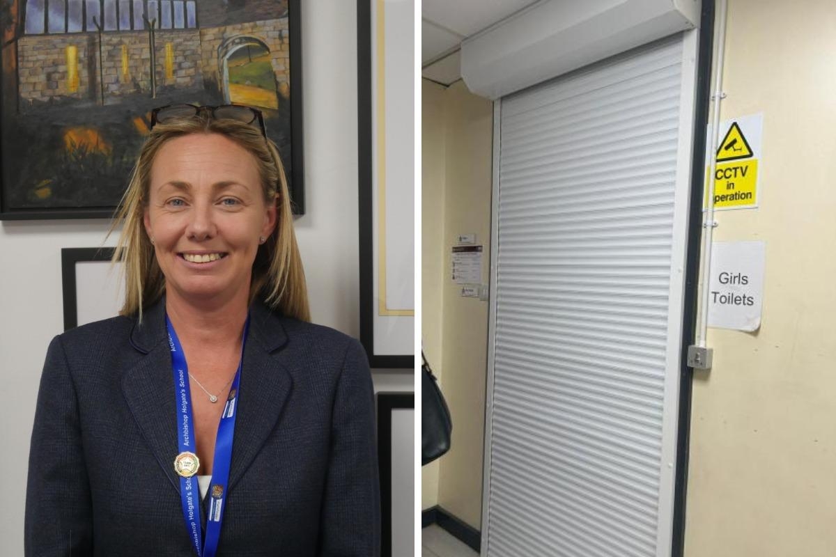 Parents hit out at 'prison' shutters on toilets during lessons at York school
