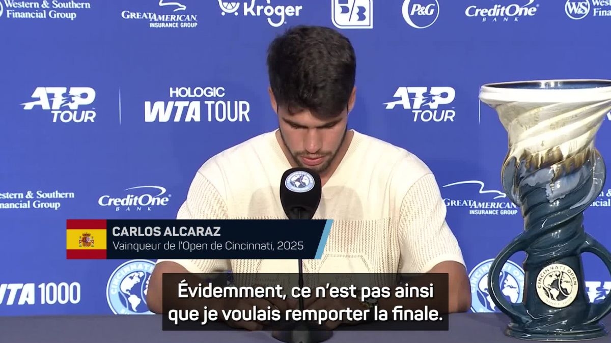 Tennis - ATP - Cincinnati : Alcaraz : « Ce n'est pas ainsi que je voulais remporter la finale »