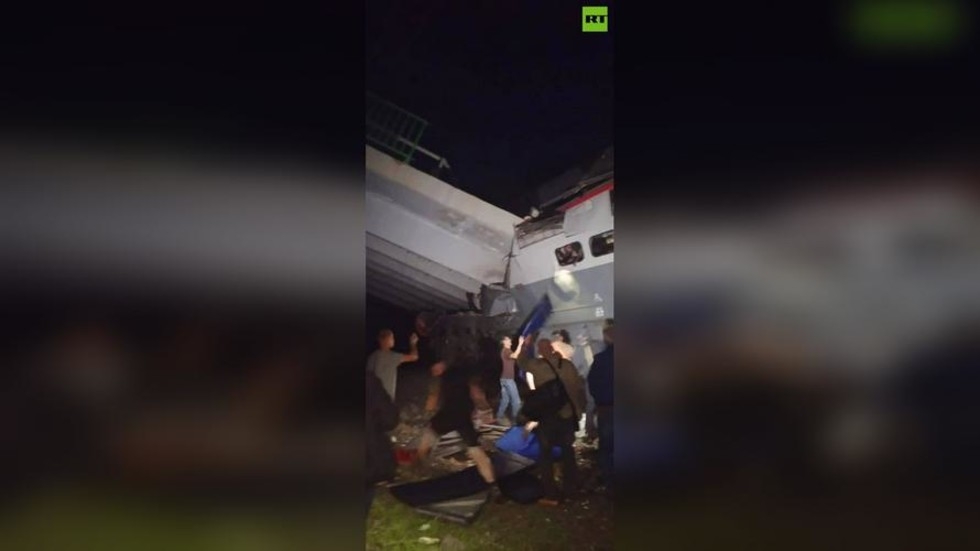 Seven dead after saboteurs bring down Russian bridge in front of train