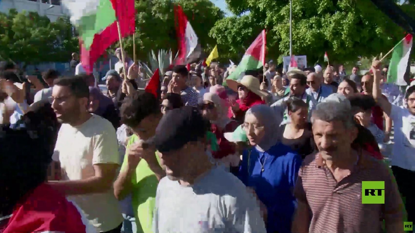 مسيرة في تونس دعما لفلسطين
