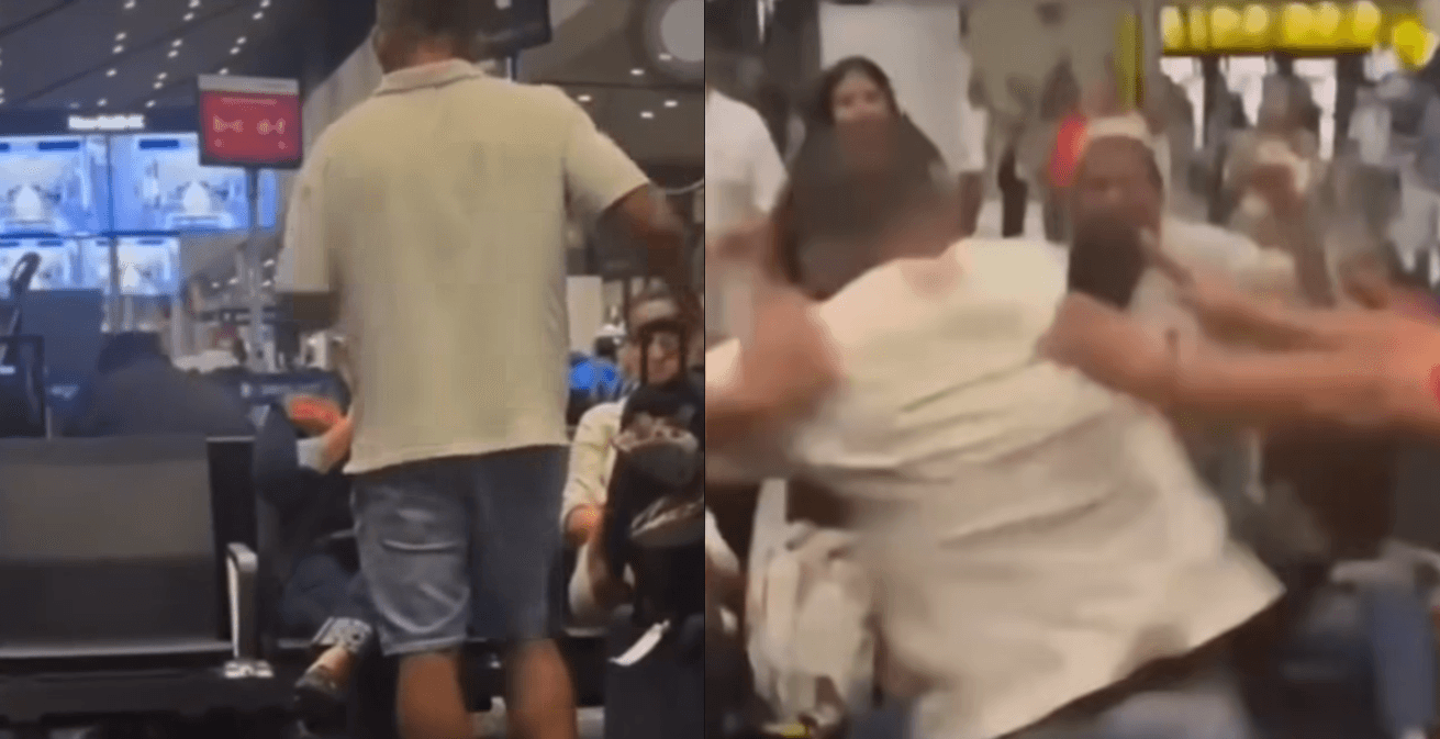 بالفيديو.. رجل يصفع امرأة لرفضها ترك مقعد الانتظار في مطار كولومبي وسط غضب الموجودين