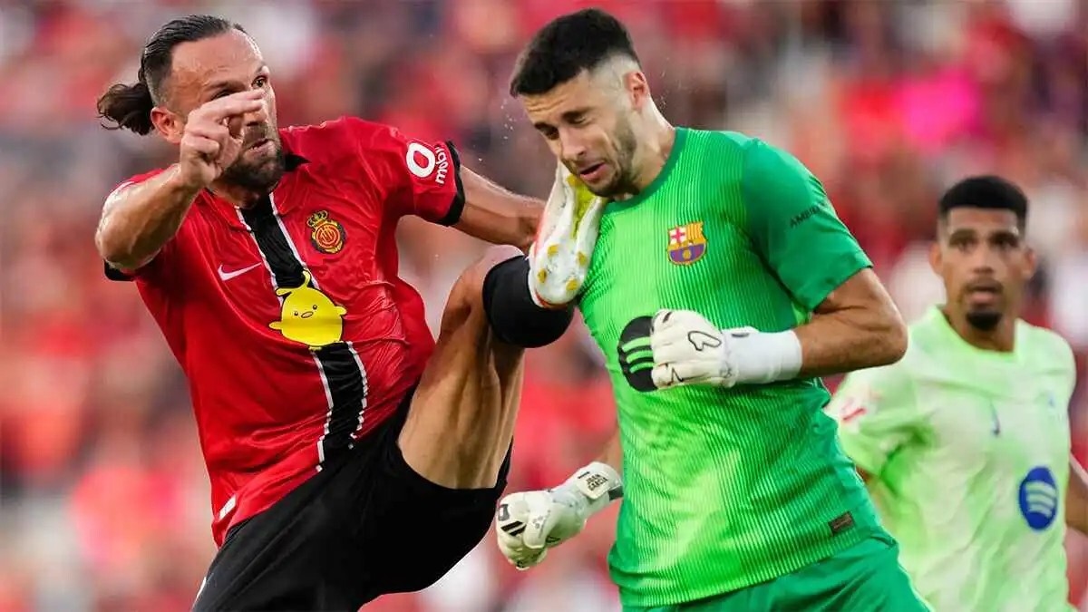 حارس برشلونة يثير قلق الجماهير بعد التدخل العنيف ضده في مباراة ماريوكا (صورة)